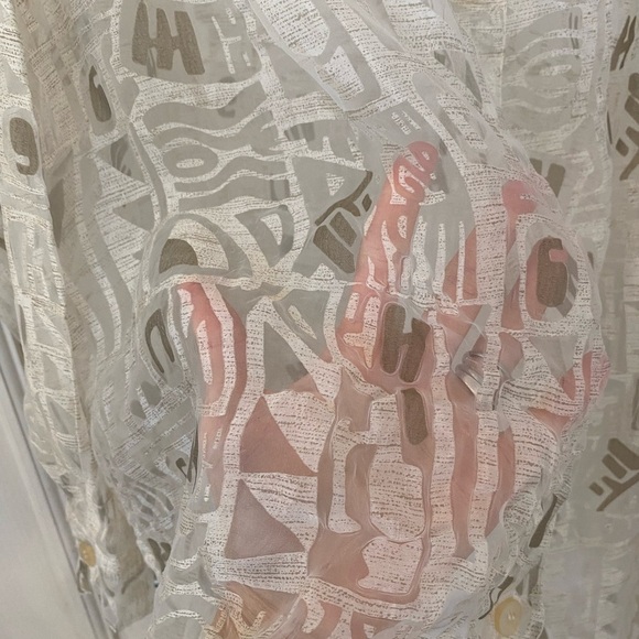 Express Compagnie Internationale Vintage Sheer Blouse Size Large Button Down - Picture 6 of 7